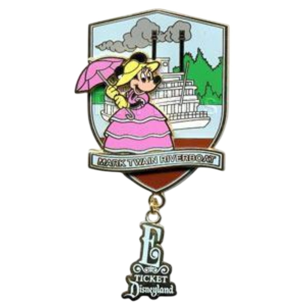 Disney Pin Minnie Mouse E-Ticket Mark Twain‎ Riverboat Passholder DLR  LE  45941